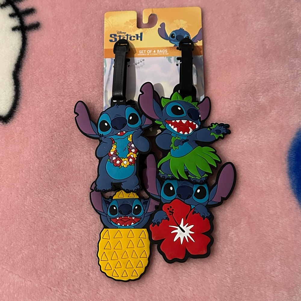 🪄3/$15🪄 Disney Stitch Set of 4 Luggage Bag Tags - Picture 2 of 3